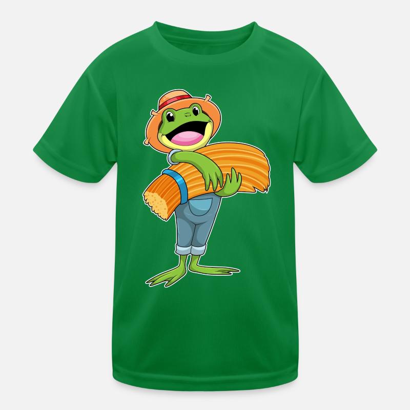 Frog Farmer Straw Farm Kids Functional T-Shirt