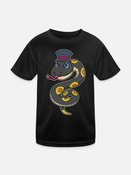 Snake Cylinder - Kids Functional T-Shirt - black - Front
