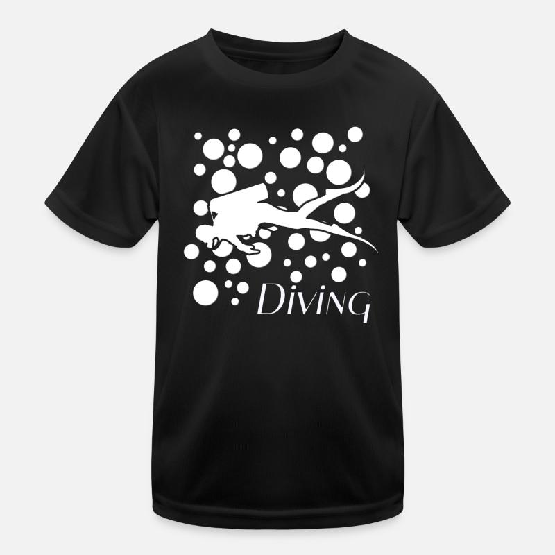 Taucher mit Luftblasen diving Kinder Funktions-T-Shirt