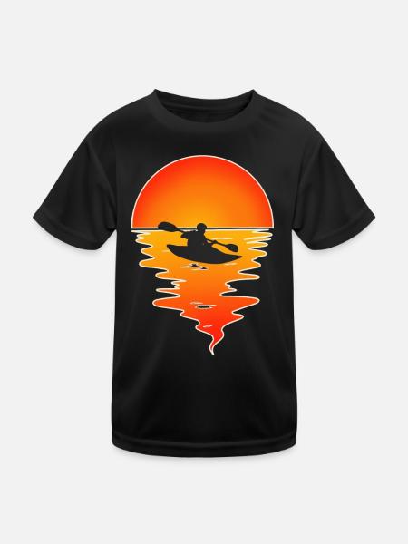 Kajak Kajakfahrer Kajaker - Kinder Funktions-T-Shirt - Schwarz - Vorne