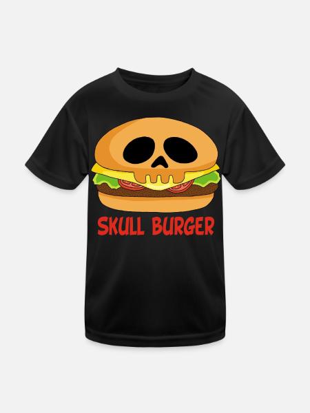 The return of the burger skull - Kids Functional T-Shirt - black - Front