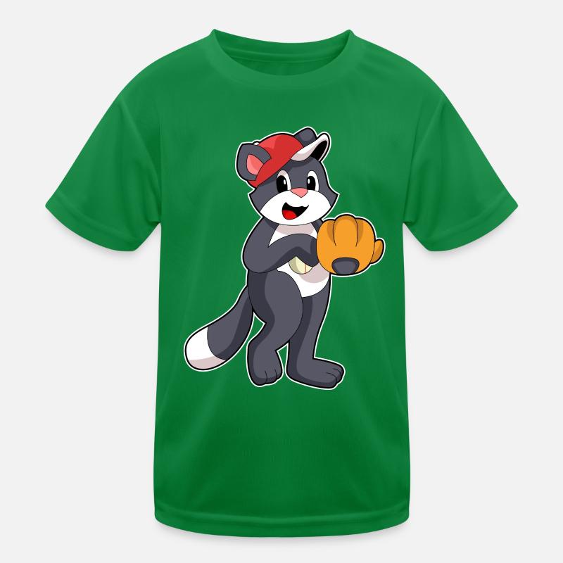Cat Baseball Baseball Glove Kids Functional T-Shirt