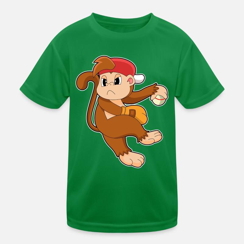 Monkey Baseball Baseball Glove Kids Functional T-Shirt