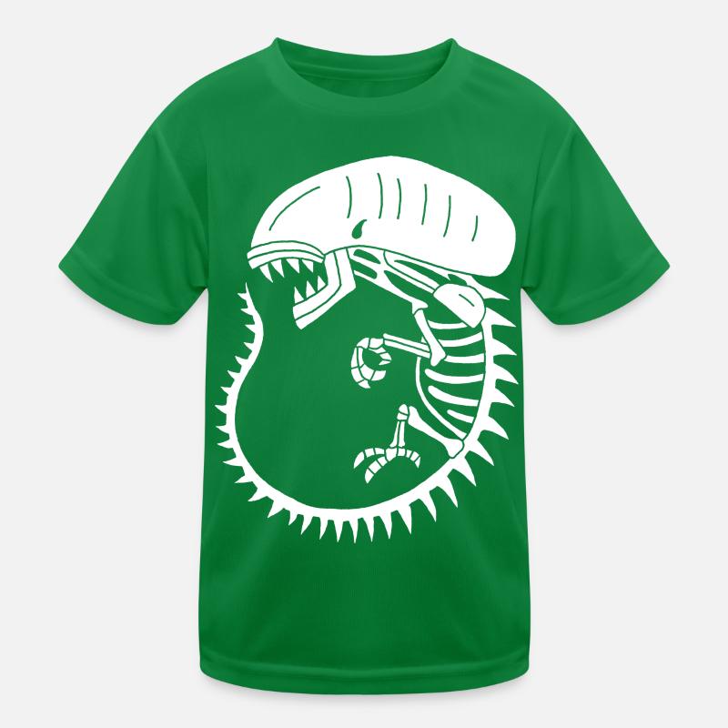 Weißes außerirdisches Monsterskelett Kinder Funktions-T-Shirt