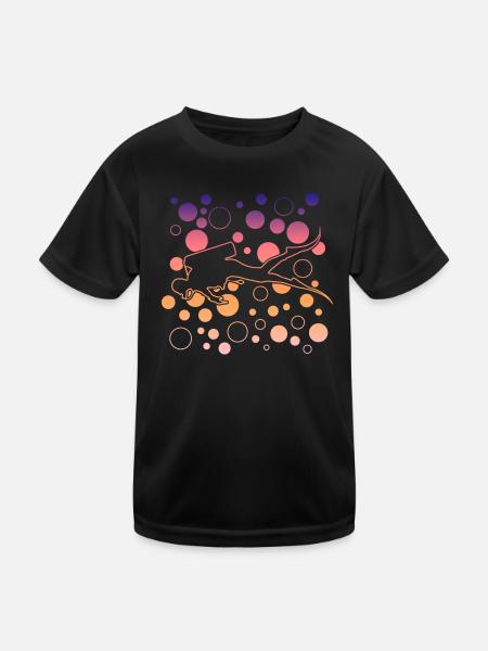 Diving - Kinder Funktions-T-Shirt - Schwarz - Vorne