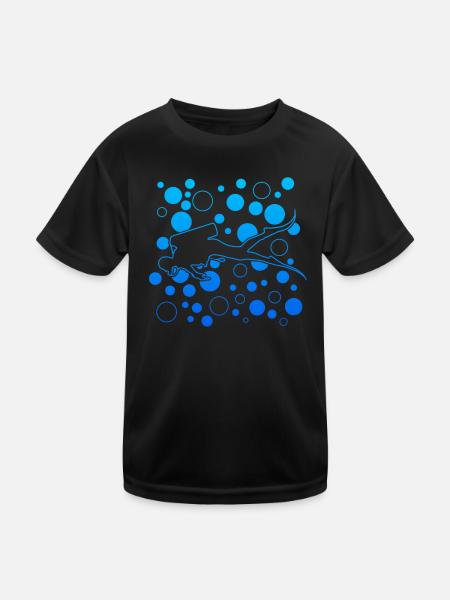 diving tauchen - Kinder Funktions-T-Shirt - Schwarz - Vorne