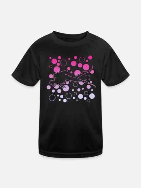 Diving tauchen - Kinder Funktions-T-Shirt - Schwarz - Vorne