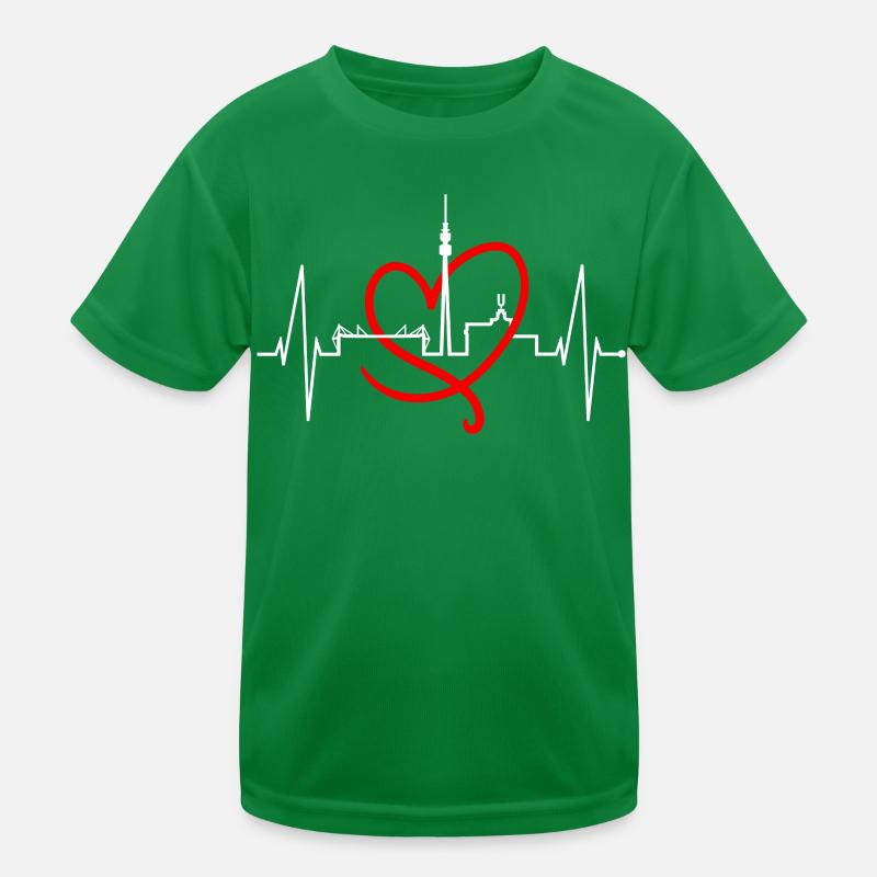 Dortmund Skyline Heartbeat Stadium Fan Dortmunder T-shirt sport Enfant