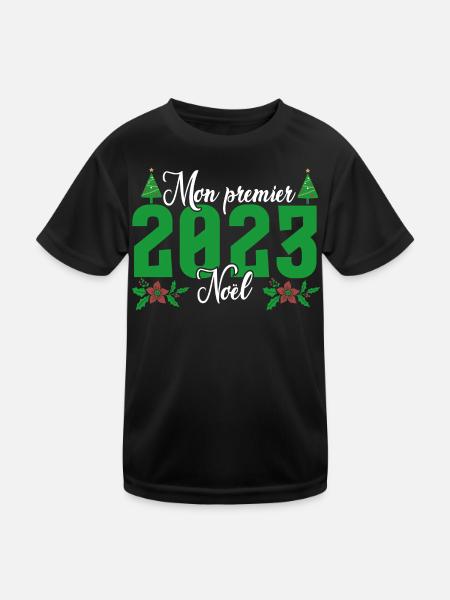 Mon Premier Noel 2023 - T-shirt sport Enfant - noir - Devant