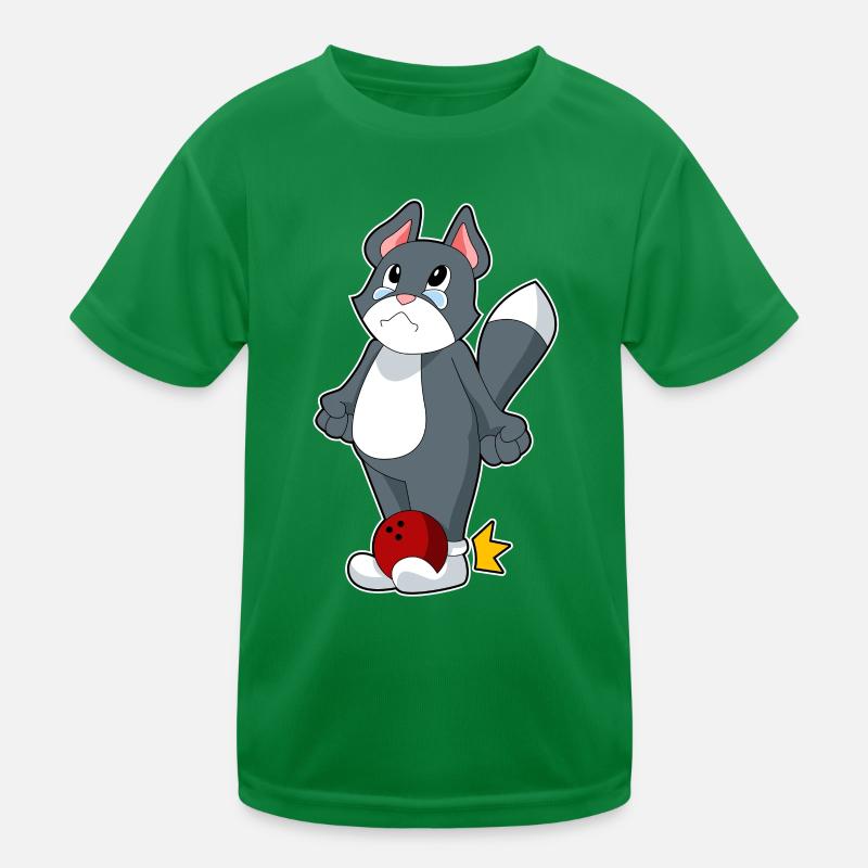 Katze Bowling Bowlingkugel Kinder Funktions-T-Shirt