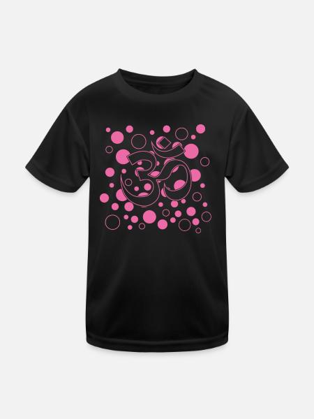 Yoga Namaste - Kinder Funktions-T-Shirt - Schwarz - Vorne