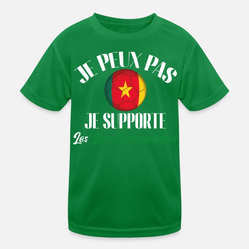 je supporte Les Lions indomptables, Cameroun T-shirt sport Enfant