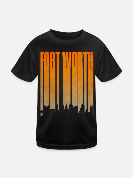 Pente de la silhouette de Fort Worth - T-shirt sport Enfant - noir - Devant