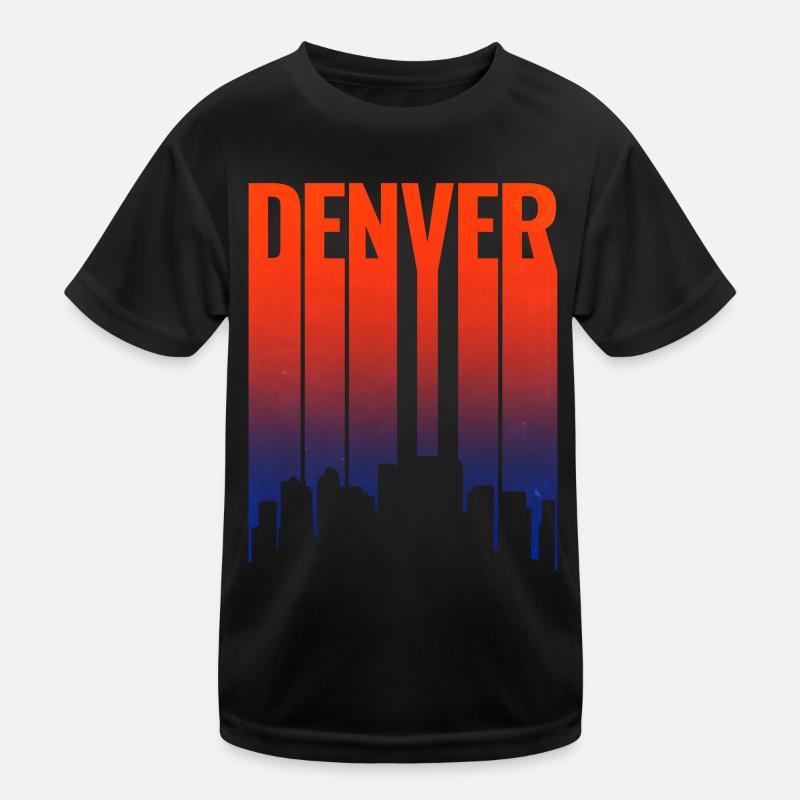 Denver Skyline Sonnenuntergang Gradient Kinder Funktions-T-Shirt