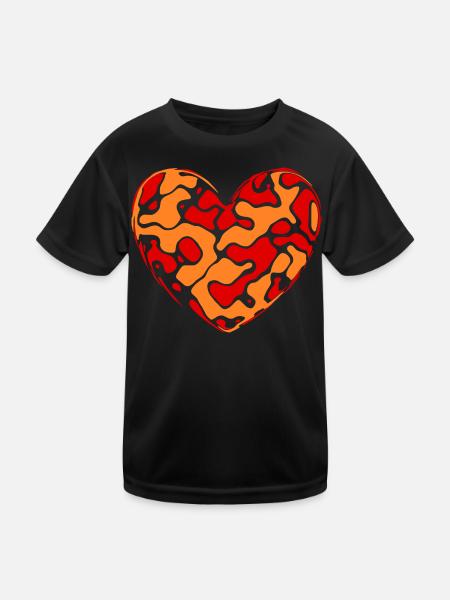 Heart Colorful Pattern Heart Pattern Gift Heart Pattern - Kids Functional T-Shirt - black - Front