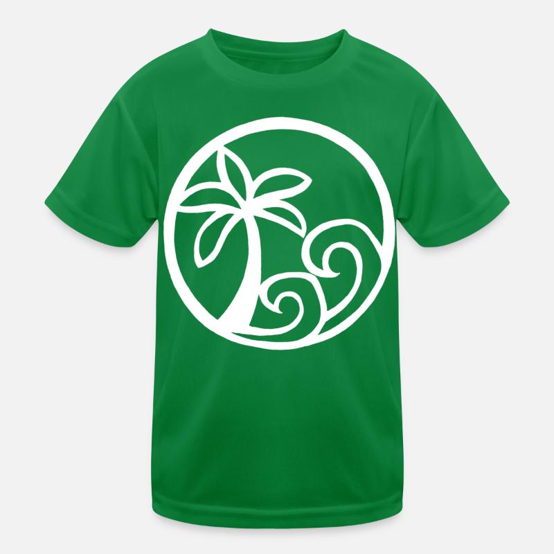 Vagues et palmier blanc T-shirt sport Enfant