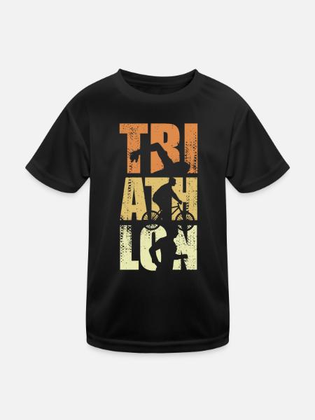 Lustiges Triathlon Event - Kinder Funktions-T-Shirt - Schwarz - Vorne