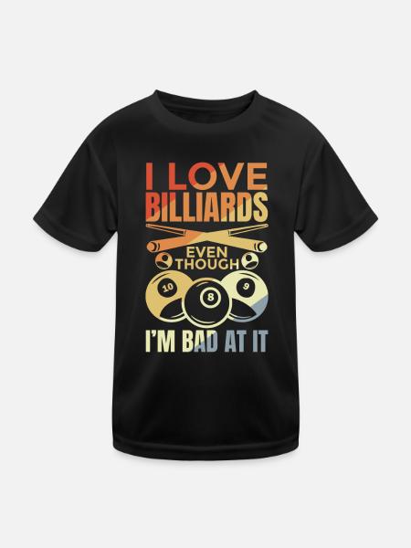 Lustiger Billard Witz - Kinder Funktions-T-Shirt - Schwarz - Vorne