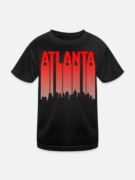 Atlanta Skyline Gradient - Kids Functional T-Shirt - black - Front