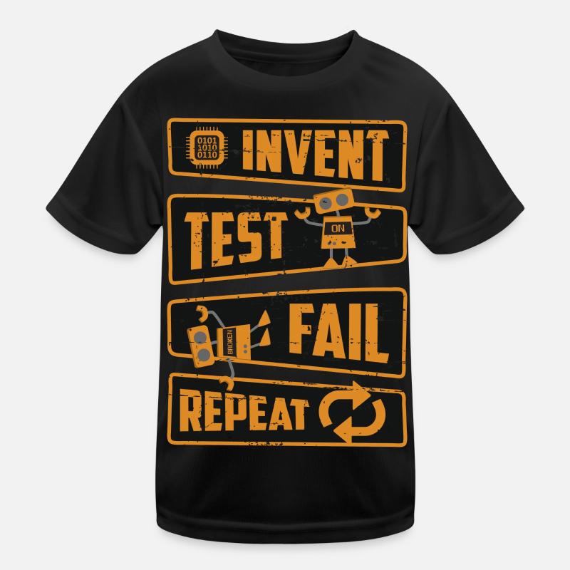 Invent Test Fail Repeat Kids Functional T-Shirt
