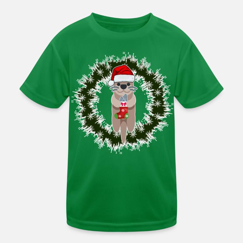 Otter Christmas - Funny Shirts - Advent Gift Kids Functional T-Shirt