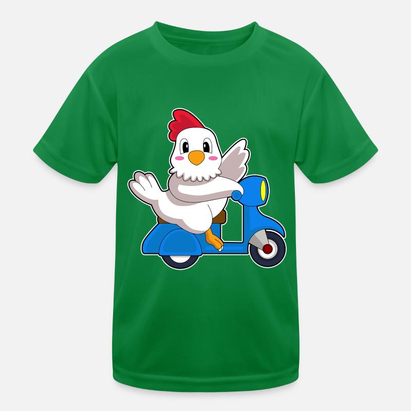 Huhn Motorroller Kinder Funktions-T-Shirt