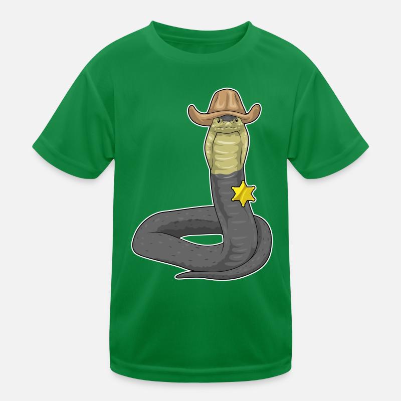 Schlange Sheriff Sheriffhut Kinder Funktions-T-Shirt