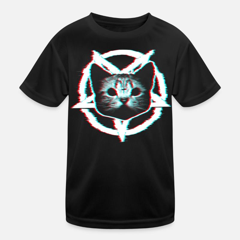 Chat satanique dans le pentagramme | Effet RVB T-shirt sport Enfant