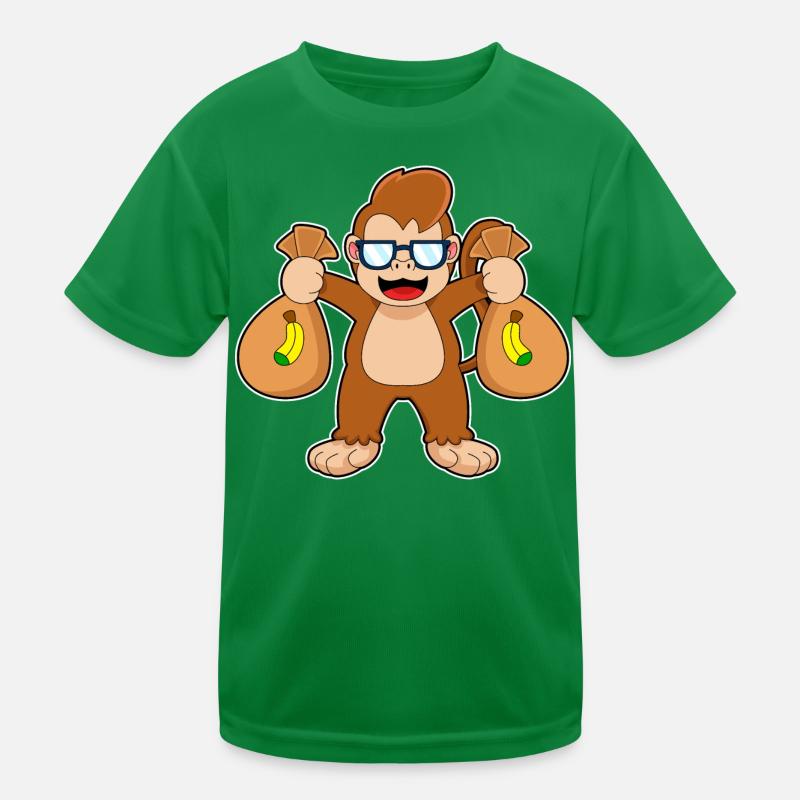 Affe Bandit Geldsack Kinder Funktions-T-Shirt