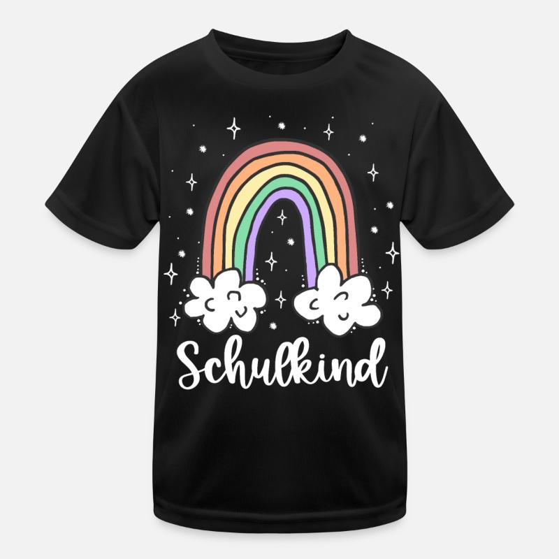 Schulkind Regenbogen Einschulung Geschenk - Kinder Funktions-T-Shirt - Schwarz