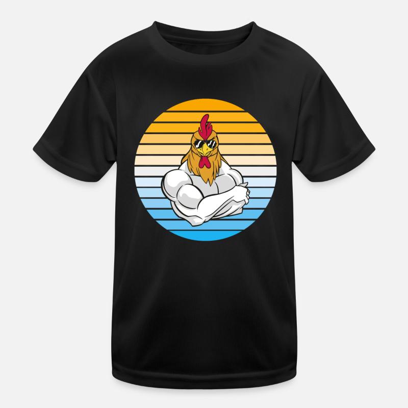 Poulet avec des lunettes de soleil cool T-shirt sport Enfant
