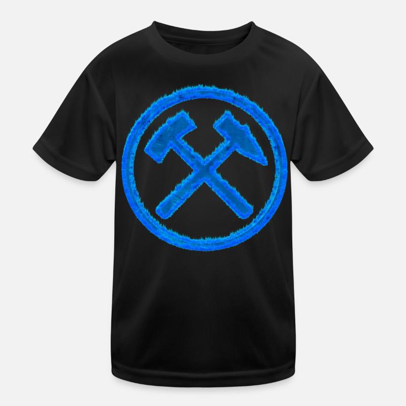 Hammer and mallet mining Schalke coal gift Kids Functional T-Shirt