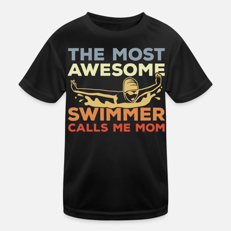 Schwimmerin Mutter Kinder Funktions-T-Shirt