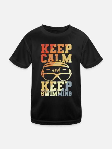 Lustiger Schwimmer Witz - Kinder Funktions-T-Shirt - Schwarz - Vorne
