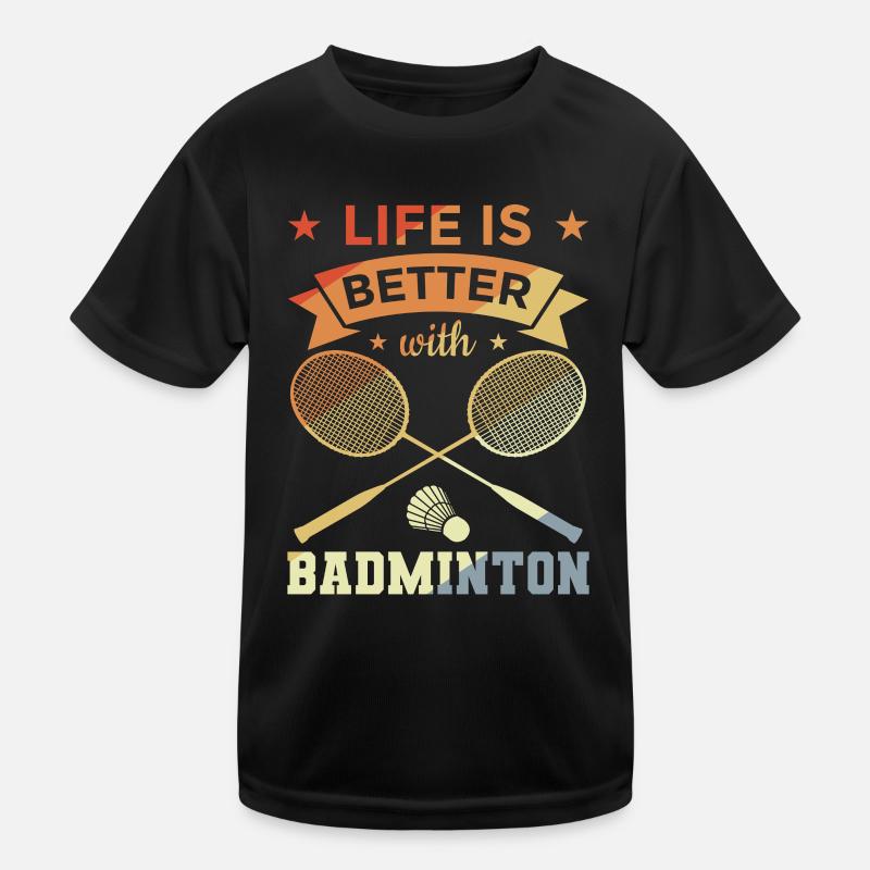 Badminton Spruch Vintage Kinder Funktions-T-Shirt