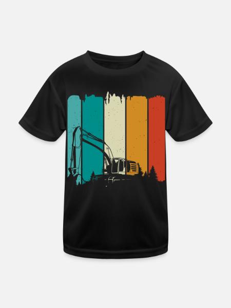 Excavator - Kids Functional T-Shirt - black - Front