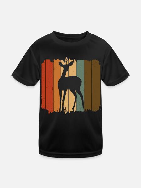 Roe deer - Kids Functional T-Shirt - black - Front