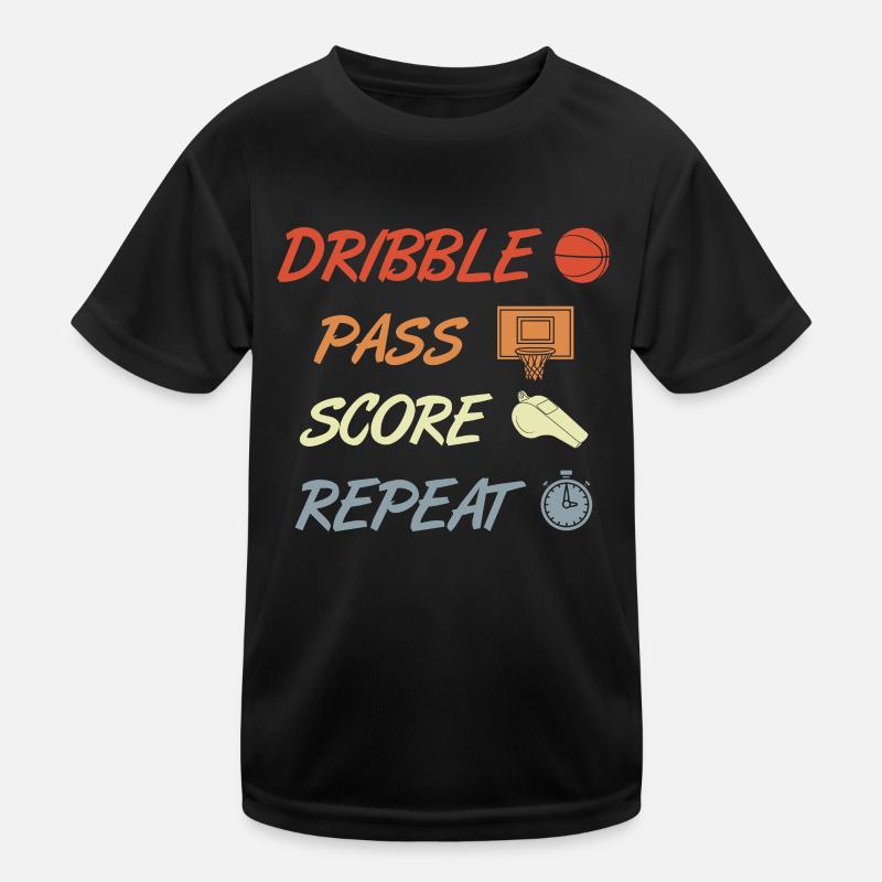 Dribble Pass Score Repeat Kids Functional T-Shirt