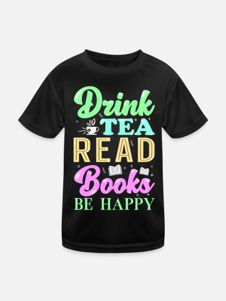 Lesen Bücher Tee - Kinder Funktions-T-Shirt - Schwarz