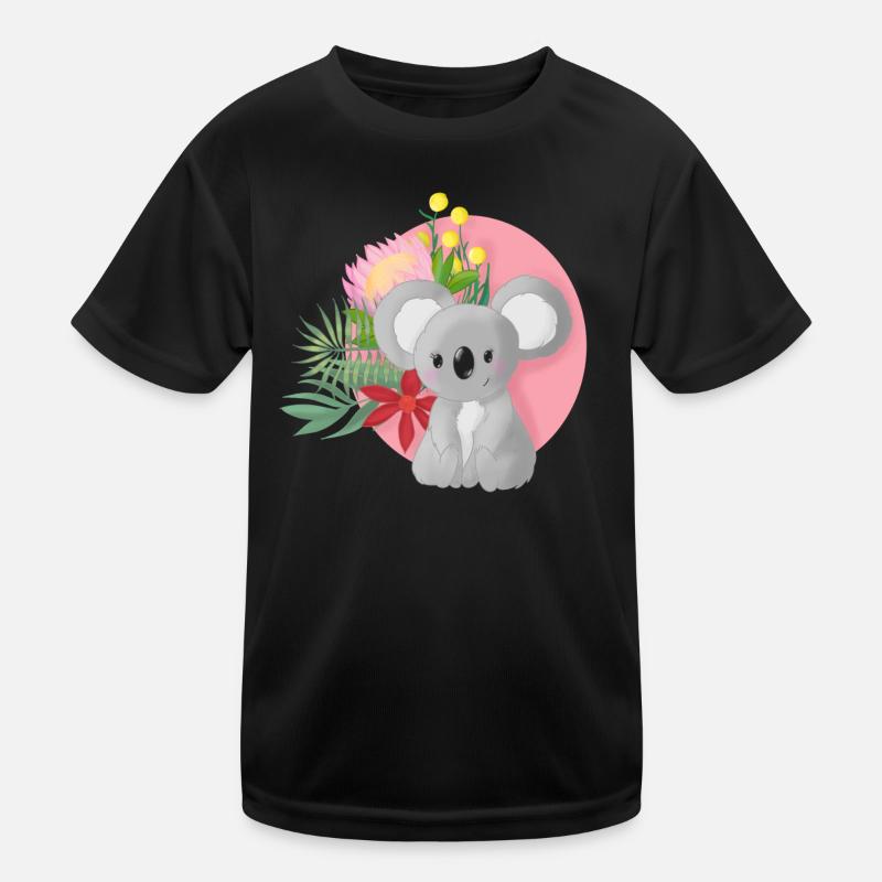 Süßer Koala mit Blumenkranz Kinder Funktions-T-Shirt