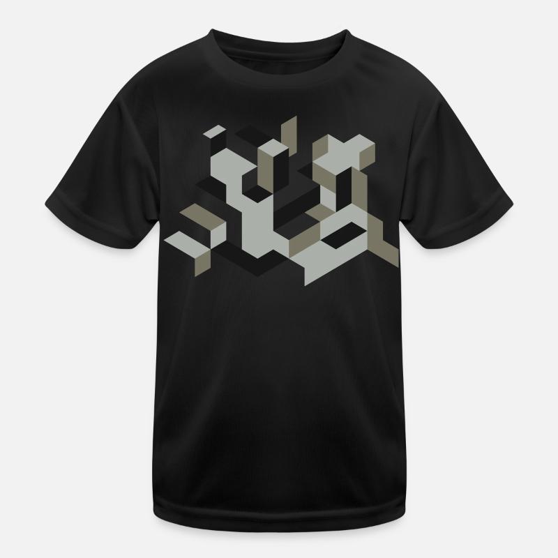 Perspective Construction Cube Teindre Yourself Labyrinthe 3D T-shirt sport Enfant