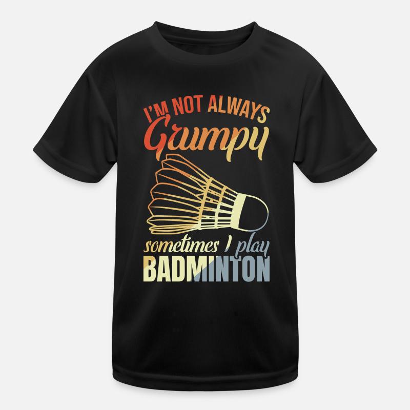 Grumpy badminton player Kids Functional T-Shirt