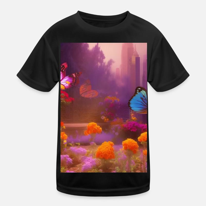 Fleurs et papillon T-shirt sport Enfant