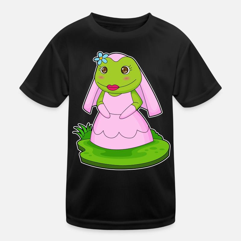 Frosch Braut Schleier Hochzeit Kinder Funktions-T-Shirt