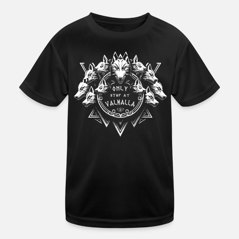 Die Wölfe von Walhalla - Wikinger-Zitat Kinder Funktions-T-Shirt