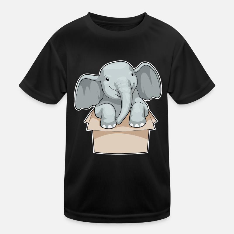 Elefant Karton Kinder Funktions-T-Shirt