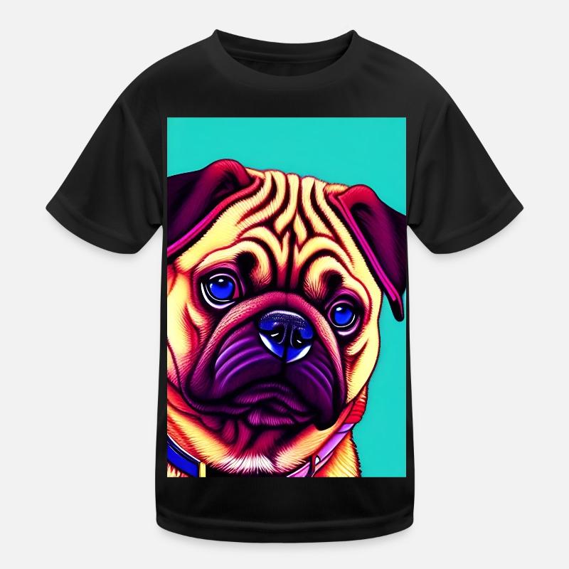 Mops Hund Kinder Funktions-T-Shirt