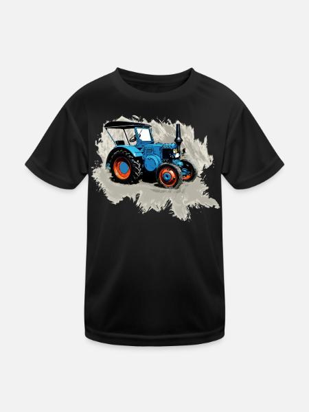 Traktor Lanz - Kinder Funktions-T-Shirt - Schwarz