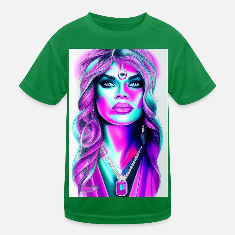 Frau mit Schmuck Kinder Funktions-T-Shirt