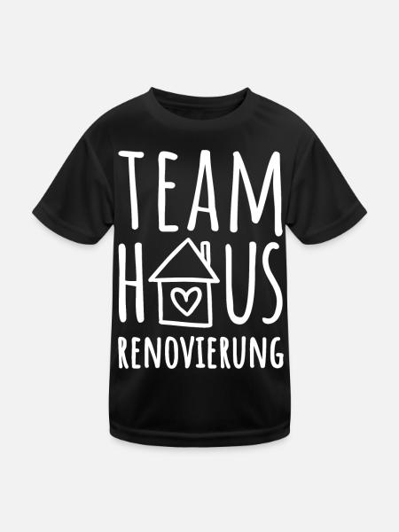 Team Haus Renovierung - Haus renovieren - Kinder Funktions-T-Shirt - Schwarz - Vorne
